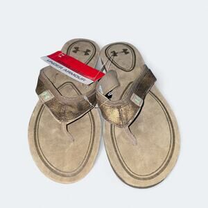 Under Armour Tropicflo Leather Flip Flops Womens Size 6